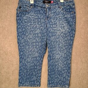 Torrid Vintage Womens 18 Flame Cropped Capri Jeans Vintage Stretch 40"X20" Blue